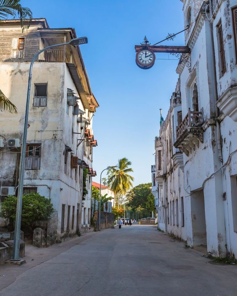 Historic street in Stone Town, Zanzibar, a UNESCO World Heritage Site in Tanzania