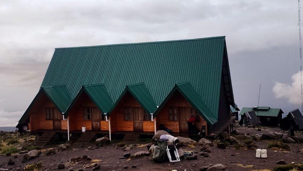 Climbers staying at Mandara Hut on the Mount Kilimanjaro Marangu Route, Tanzania.