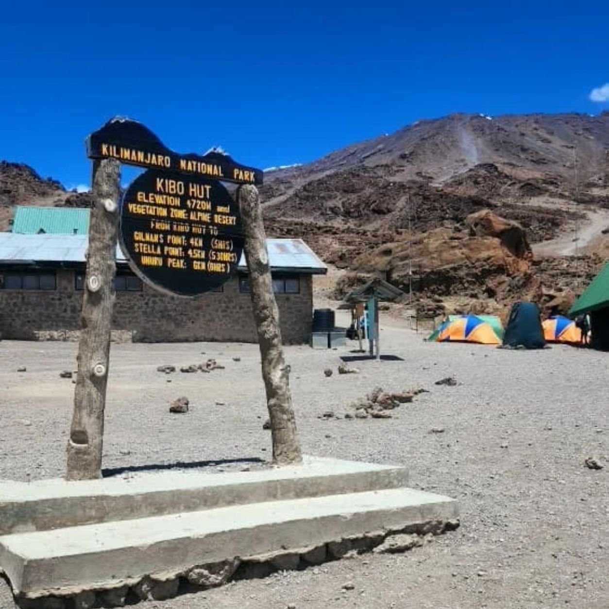 Kibo Hut at the summit base camp on Mount Kilimanjaro